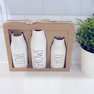 SOLD Rae Dunn Love Grows Here Vase set